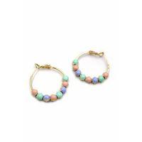 Mineli Halka Küpe - ÇOK RENKLİ