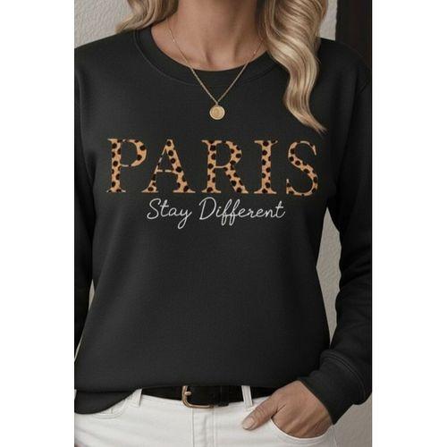 Kadın Uzun Kollu Bisiklet Yaka Desenli Viskon Iki Iplik Bluz