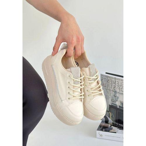 Tiniko Bej Cilt Bağcıklı Spor Ayakkabı