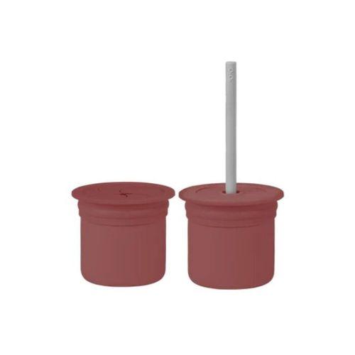 OiOi OiOi Ham+Hüp Pipetli Silikon Bardak Seti Velvet Rose / Powder Grey