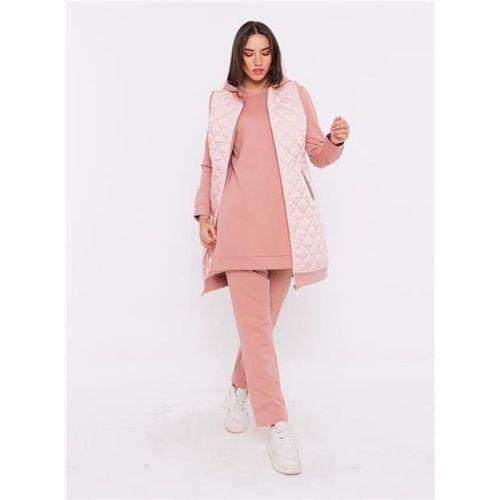Minimal Kapitoneli Yelekli Spor Üçlü Takım - 70060.034 - Pudra