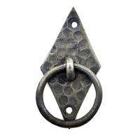 Antika Tarz Dekoratif Pirinç Dik Baklava Halka , Mobilya Kulbu - 82x41 Mm, Oksit