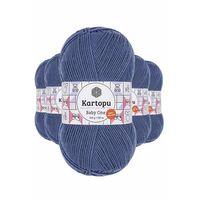 5 Adet Baby One Tüylenmeyen El Örgü İpi Yünü Koyu Mavi K1533