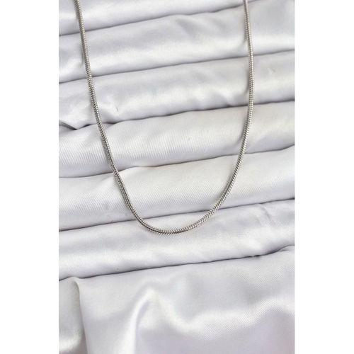 316L Çelik Zincir Gümüş Renk 60 cm Yılan Zincir Kadın Kolye