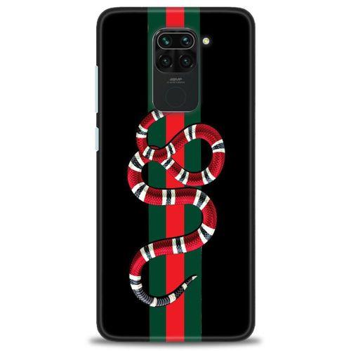 Xiaomi Redmi Note 9 Kılıf HD Baskılı Kılıf - Kırmızı Yeşil Yılan + Tam Ekran Koruyucu