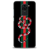 Xiaomi Redmi Note 9 Kılıf HD Baskılı Kılıf - Kırmızı Yeşil Yılan + Tam Ekran Koruyucu