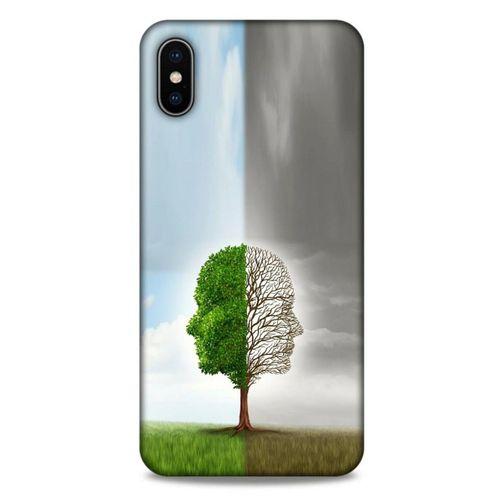 Apple iPhone XS Max Kılıf Depresyon (35) Fit Design Kılıf Toz Pembe Lacivert
