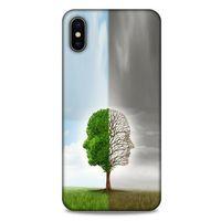 Apple iPhone XS Max Kılıf Depresyon (35) Fit Design Kılıf Toz Pembe Lacivert
