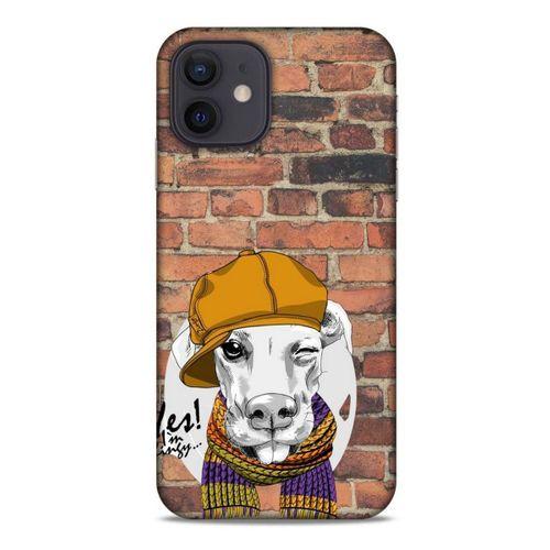 Animax Şapkalı Köpek Apple iPhone 12 Kılıf Desenli Silikon