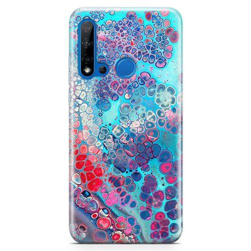Huawei Nova 5i Kılıf Mermer Bubbles Arka Kapak Koruma Desenli Full Koruyucu