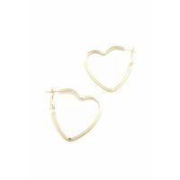 Kalp Halka Küpe - Altın