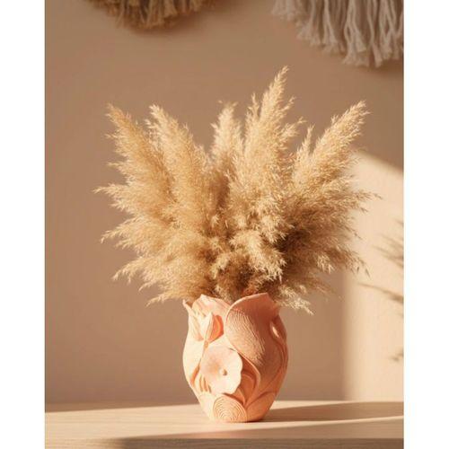 Modern 3d Turuncu Çiçek Vazo Masaüstü Salon Dekoru