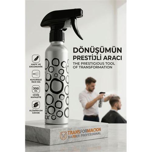 Alüminyum Metal Berber Kuaför Su Spreyi Şişesi Profesyonel Saç Fısfısı 300 ML 723021