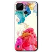 Realme C21 Kılıf HD Desen Baskılı Arka Kapak + Temperli Cam - Gökkuşağı Color