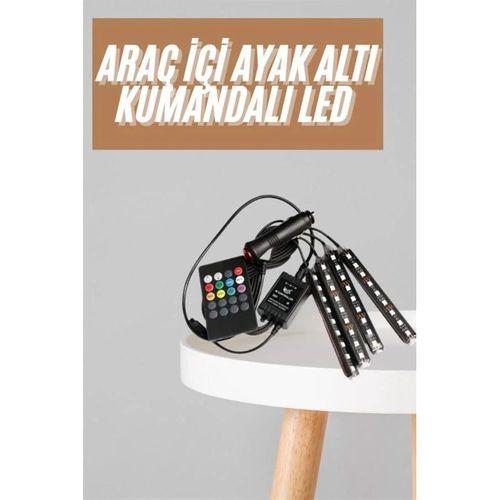 12'li Şerit Led Işık Rgb Sese Ve Müziğe Duyarlı Araç İçi Ayak Altı