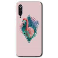 MRCİLETİSİM Xiaomi Mi 9 SE Kılıf Baskılı Kapak - Flamingo + 5D Tam Kaplayan Cam