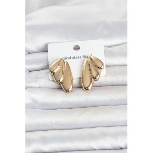 316L Çelik Gold Renk Vintage Kadın Küpe
