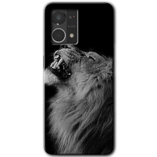 Oppo Reno 7 4G HD Baskılı Kılıf + 9D Tam Ekran Koruyucu - Lion
