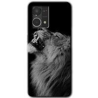 Oppo Reno 7 4G HD Baskılı Kılıf + 9D Tam Ekran Koruyucu - Lion