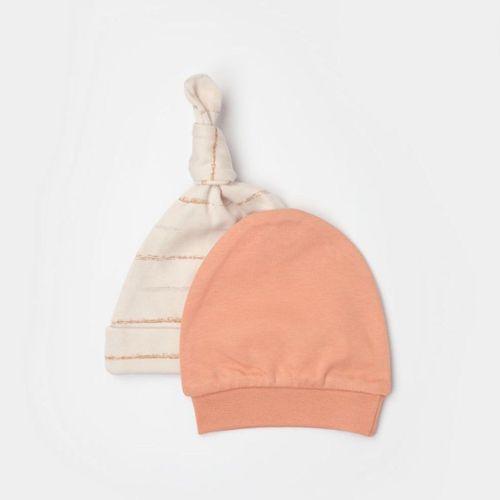 Bibaby Biorganic Hello Safari 2'Li Bebek Şapka 72223 Ekru Kiremit