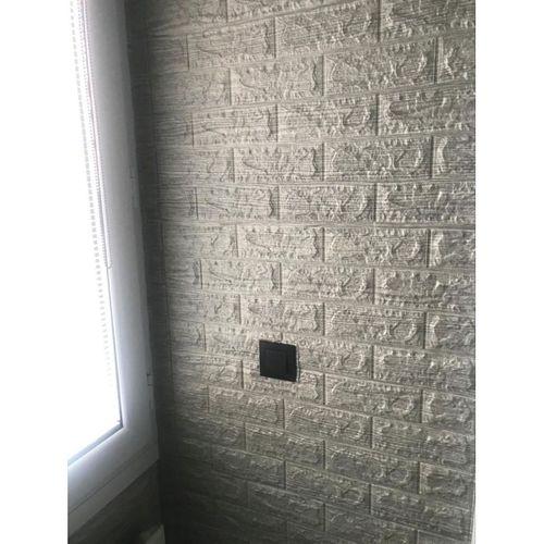 NW10 Çizgili Gri Kendinden Yapışkanlı 3D Dekoratif Duvar Paneli