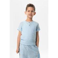 Kısa Kol Batı Yazlık Müslin Erkek Çocuk Tshirt Buz Mavi Bmv