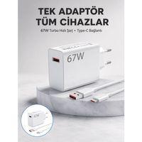 67 Watt Güvenli Hızlı Şarj Adaptörü Samsung M31 M33 M51 Uyumlu Yeni Nesil