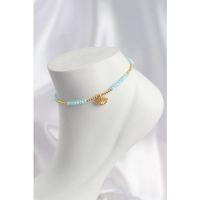 Turkuaz Renk Boncuklu Nazarlı Göz Figürlü Halhal