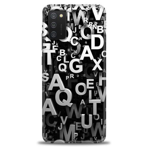 Samsung Galaxy A03S Kılıf HD Baskılı Kılıf - Harfler + Tam Ekran Koruyucu