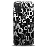 Samsung Galaxy A03S Kılıf HD Baskılı Kılıf - Harfler + Tam Ekran Koruyucu