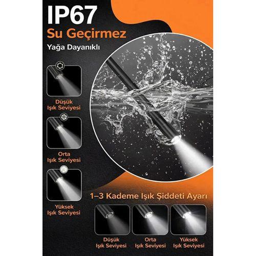 Monitörlü Tek Kameralı 10 Mt Sert Kablo Yılan Endoskop Kamera 5,5 Mm 4.3 Inc Ekran Ip67 Su Geçirmez Led Işıklı