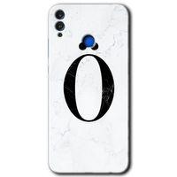 Honor 8x HD Baskılı Kılıf + 9D Tam Ekran Koruyucu - Beyaz Mermer Desenli Ö Harfi