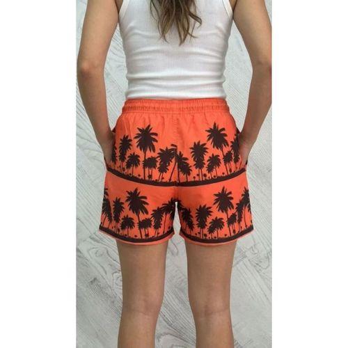 Deniz Şortu Fermuarlı Cepli File Astarlı Hızlı Kuruyan Premium - Turuncu