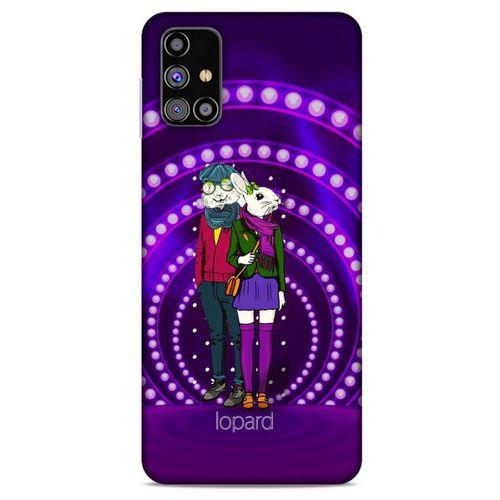 Samsung Galaxy M31s Kılıf FunnyMaX (33) Hybrid Kılıf Mor Tavşan