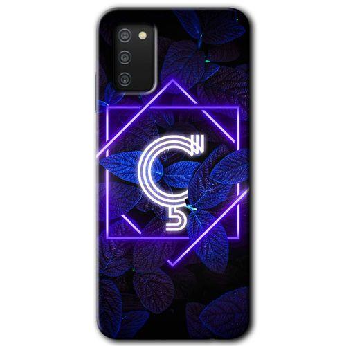 Galaxy A02s Kılıf HD Desen Baskılı Arka Kapak - Dark Neon Yaprak Ç Harfi