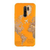Xiaomi Redmi 9 Uyumlu Dünya Harita Desenli Premium Silikonlu Lansman Telefon Kılıfı