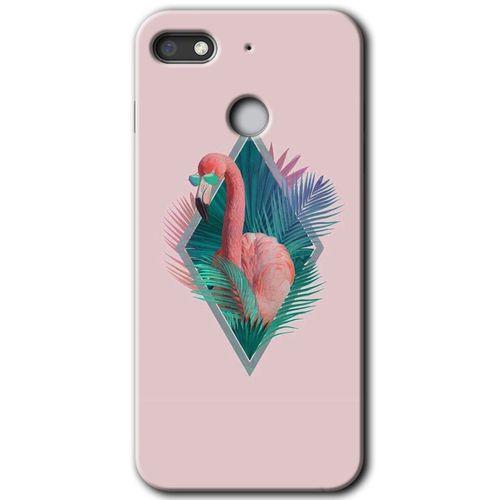 Potkal Hediye Fabrikası General Mobile GM 8 Go HD Baskılı Kılıf + 9D Tam Ekran Koruyucu - Flamingo