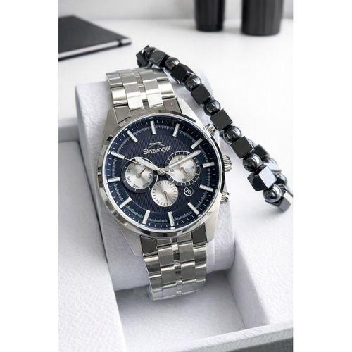 Slazenger Çelik Kordon İç Fonksiyonları Aktif 10 Atm+Bileklik Hediyeli Erkek Kol Saati VS.BLKT.0856