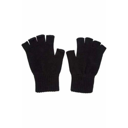Yarım Parmak Kesik Siyah Eldiven Unisex 1 Çift Sıcak Tutan Yün Kışlık Kadın Erkek