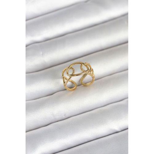 316L Çelik Gold Renk Zincir Model Kadın Yüzük