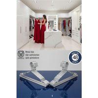 48'li Lüks Çelik Elbise Askısı - İz Yapmayan İnce Tasarım Metal Kıyafet Düzenleyici (40cm)