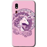 Galaxy A2 Core Kılıf HD Desen Baskılı Arka Kapak - Unicorn-Pembe