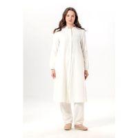 Uzun Kol Yaren Hakim Yaka Yazlık Müslin Tunik Kırık Beyaz KrkByz