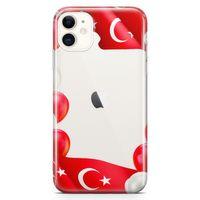Apple iPhone 11 Kılıf Balonlar Türkiye Bayrağı Arka Kapak Koruma Desenli Full Koruyucu