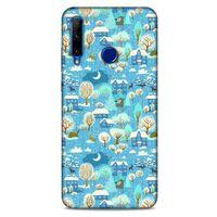 Huawei Honor 20 Lite Kılıf Snowix (33) Hybrid Kılıf Mavi Beyaz