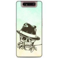 Lopard Samsung Galaxy A80 Uyumlu Kılıf Tattoo's (23) Ultra Koruma Kılıfı Çiçekli İskelet