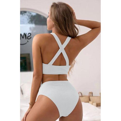 Kadın Beyaz Çapraz Sırt Detaylı Iç Çamaşır Takımı