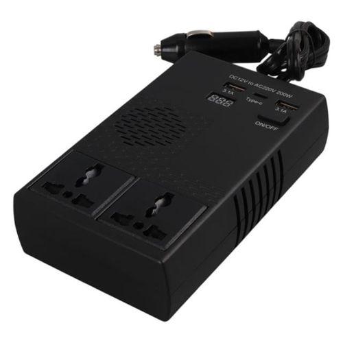 Olesson 1664 DC 12-24V 200W Oto Araç Power İnverter 1x Çakmak Girişi - 1x TYPE-C - 2x USB - 2x 220V Üniversal Priz