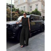 Kadın Geniş Paça Pantolon Ve Bluzlu Aerobin Kumaş Ikili Takım