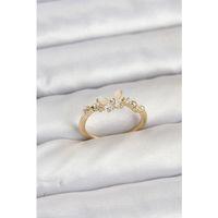 Kelebek Model Gold Renk Pirinç Kadın Yüzük